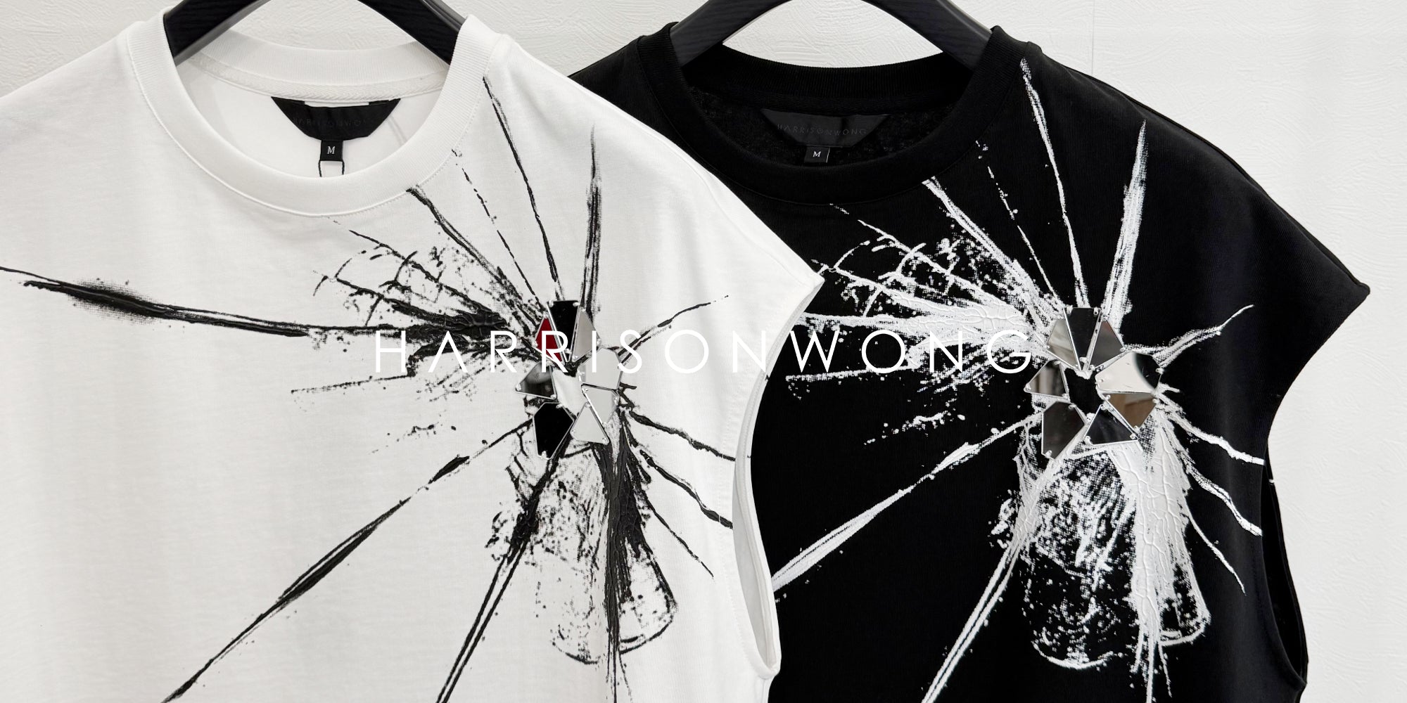 HARRISON WONG / Sleeveless Tee With Broken Glass Pattern