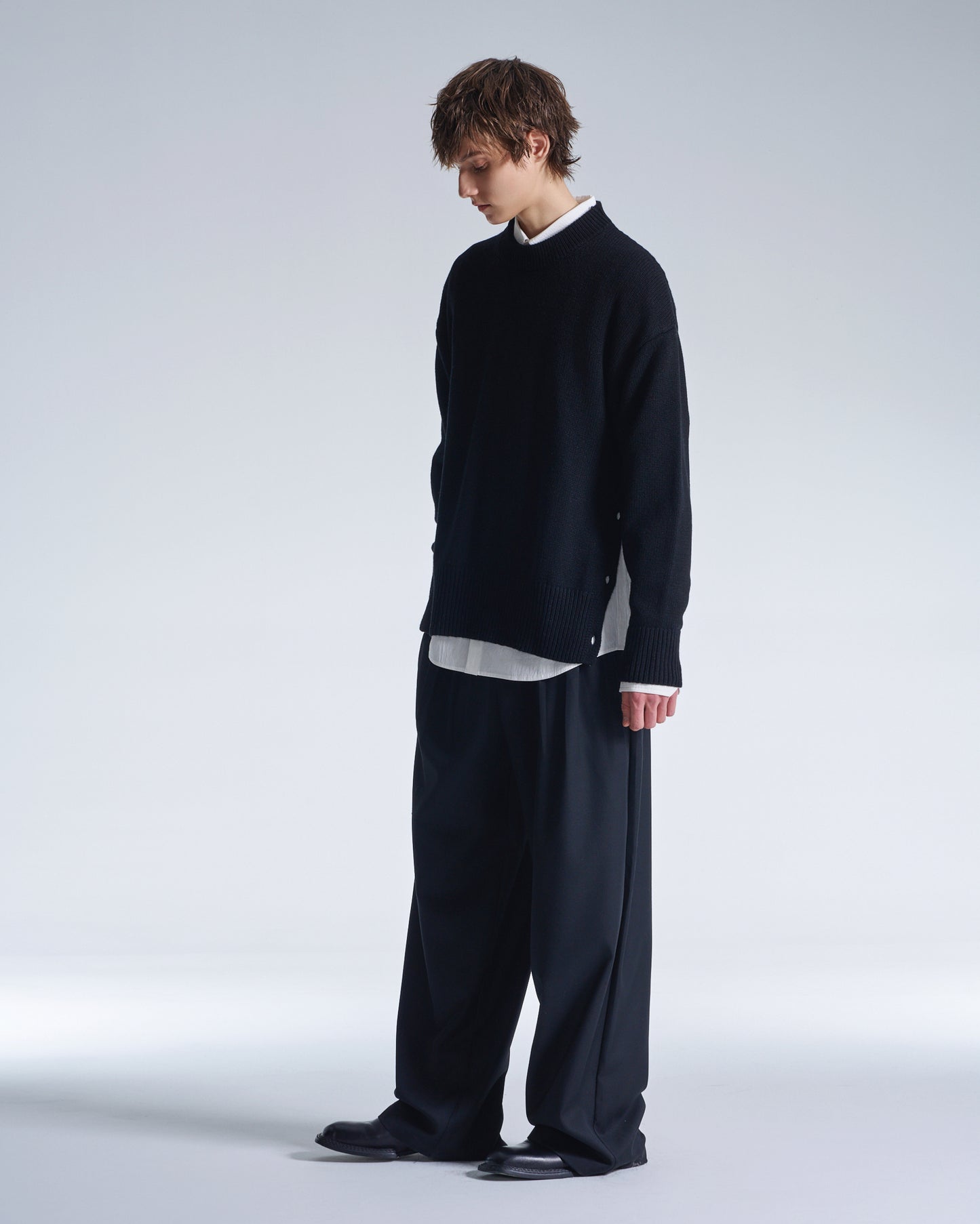 HARRISON WONG / Cashmere Wool Hybrid Oversize Sweater - Black