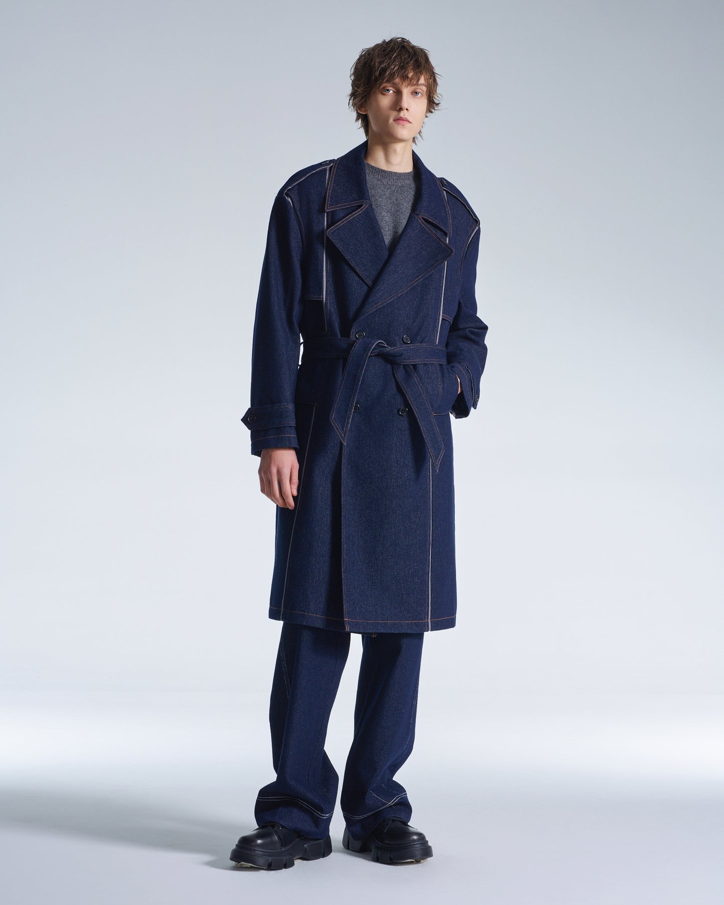 HARRISON WONG / Shirt Jacket With Denim Back