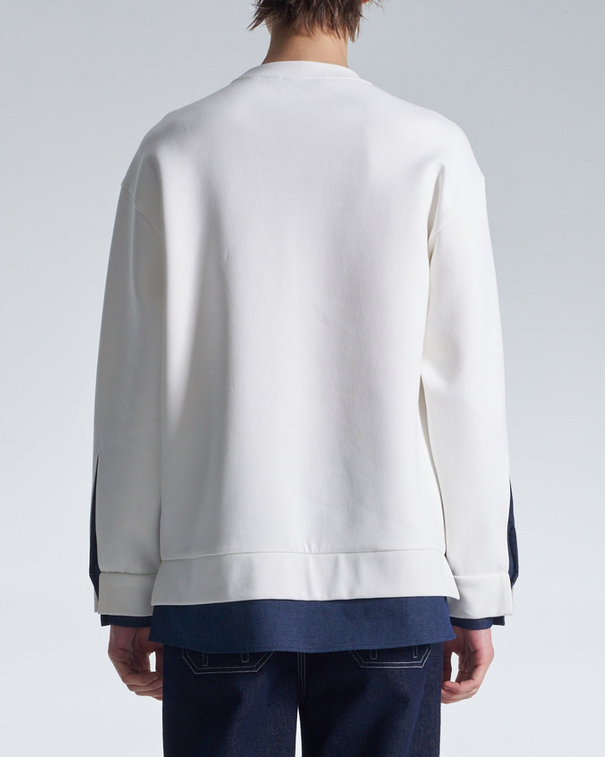 HARRISON WONG / Sweatshirt With Denim Hem - White