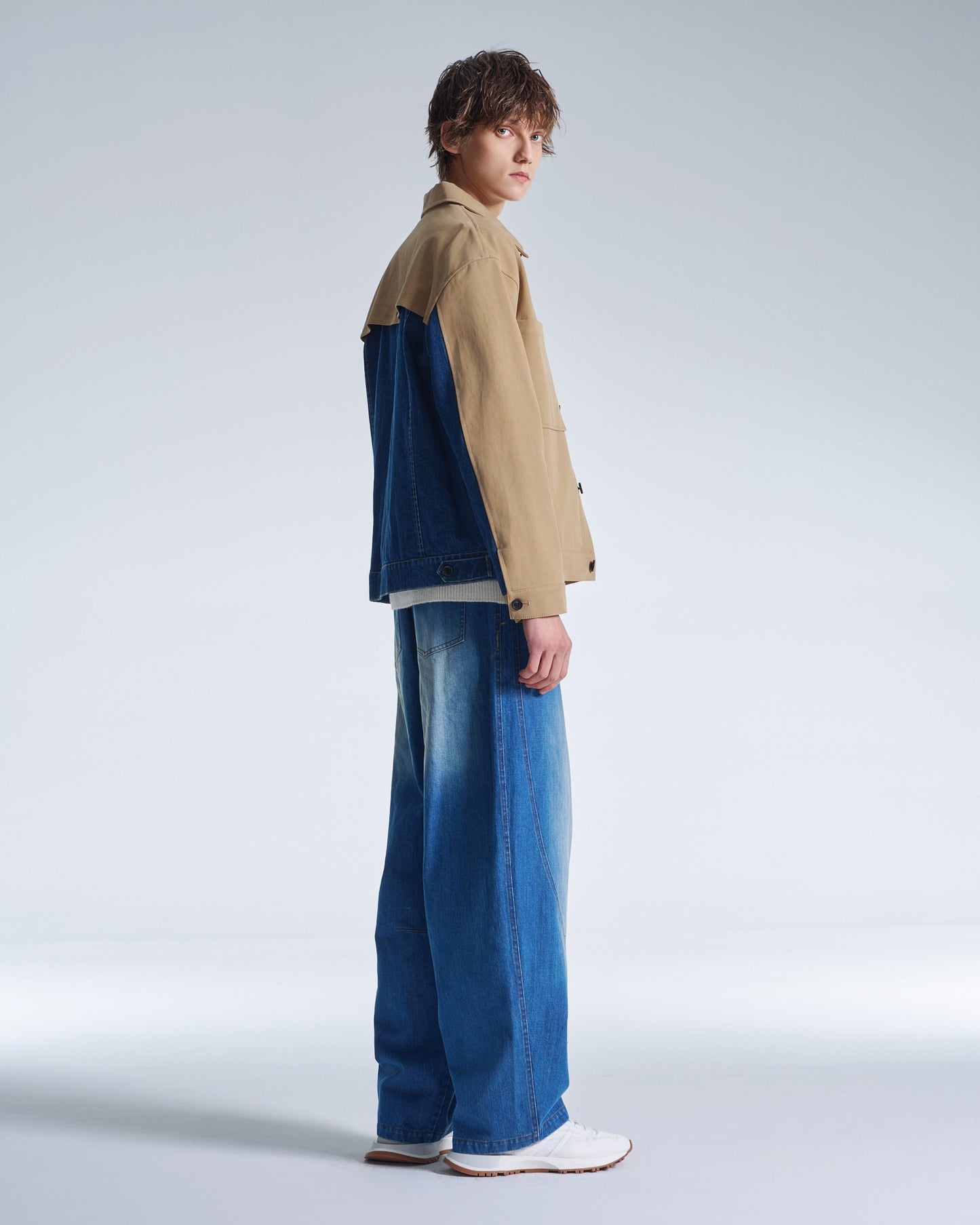 HARRISON WONG / Trench Jacket With Denim Trim