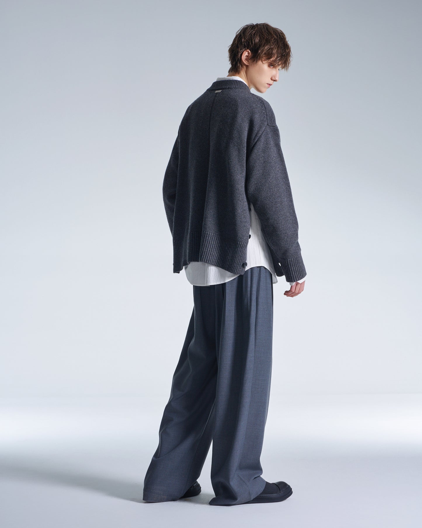 HARRISON WONG / Cashmere Wool Hybrid Oversize Sweater - Grey