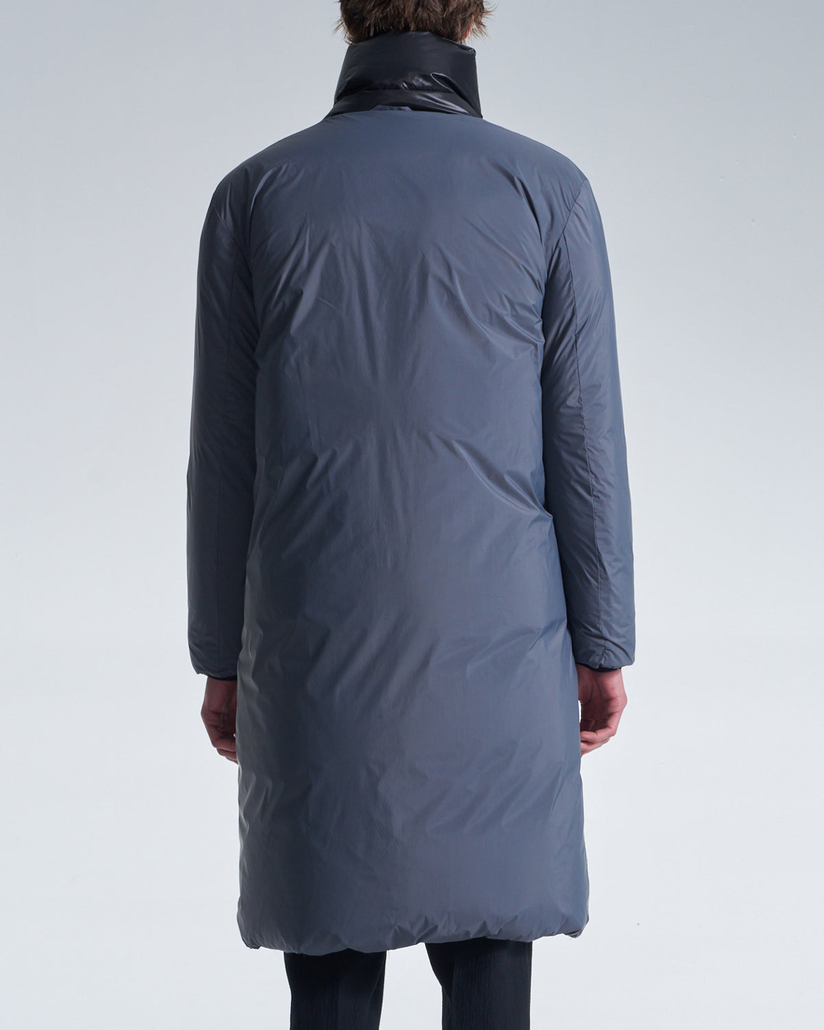 HARRISON WONG / Reversible Down Coat With Belt - Black + Grey