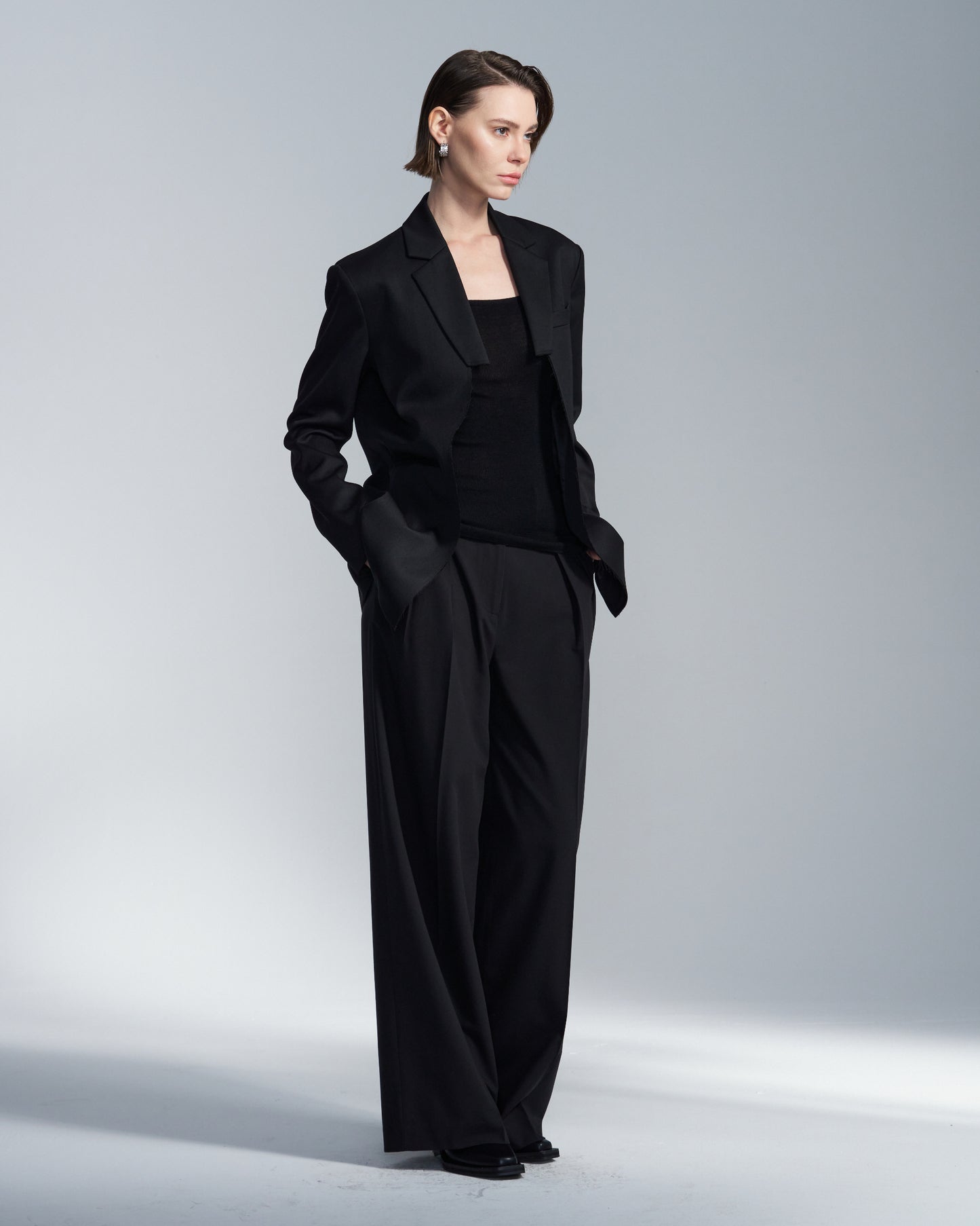 HARRISON WONG / Wool Blazer With Cutted Lapel