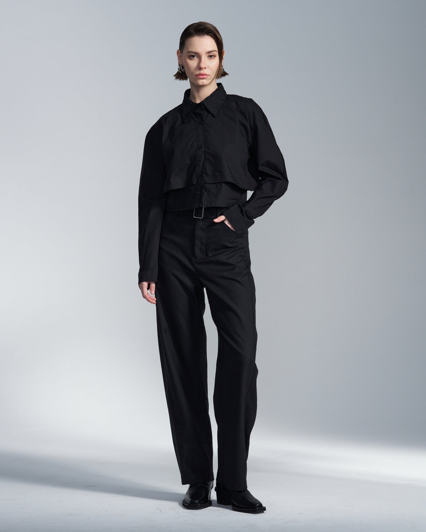 HARRISON WONG / Cropped Shirt With Round Sleeve