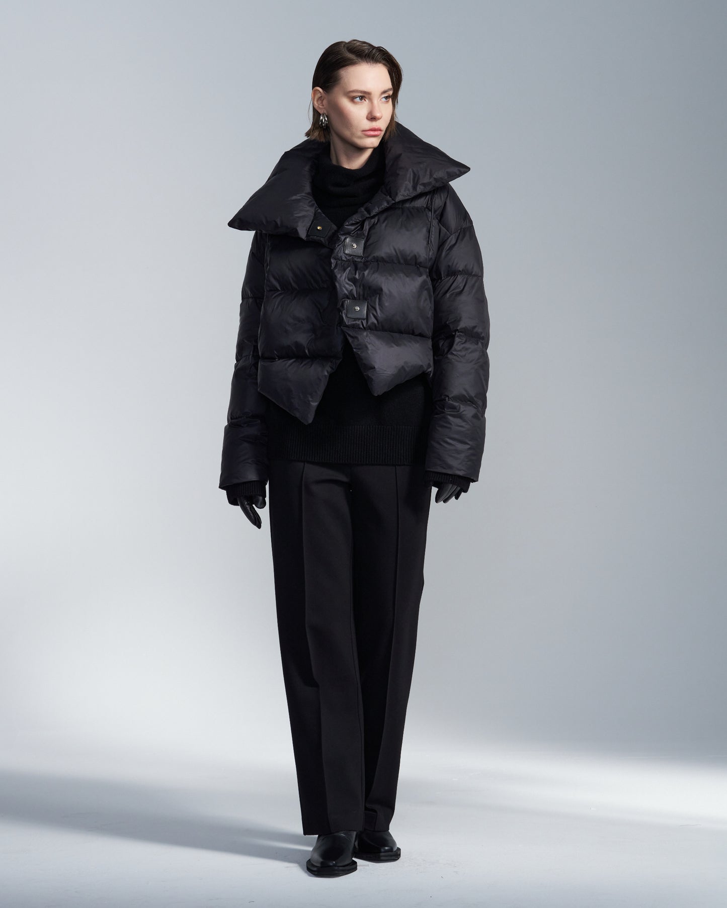 HARRISON WONG / Drape Cowl Neck Sweater - Black