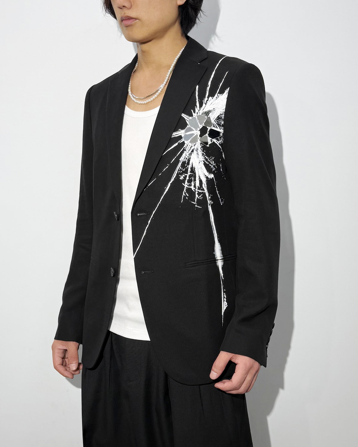 HARRISON WONG / Blazer With Broken Glass Print & Mirror