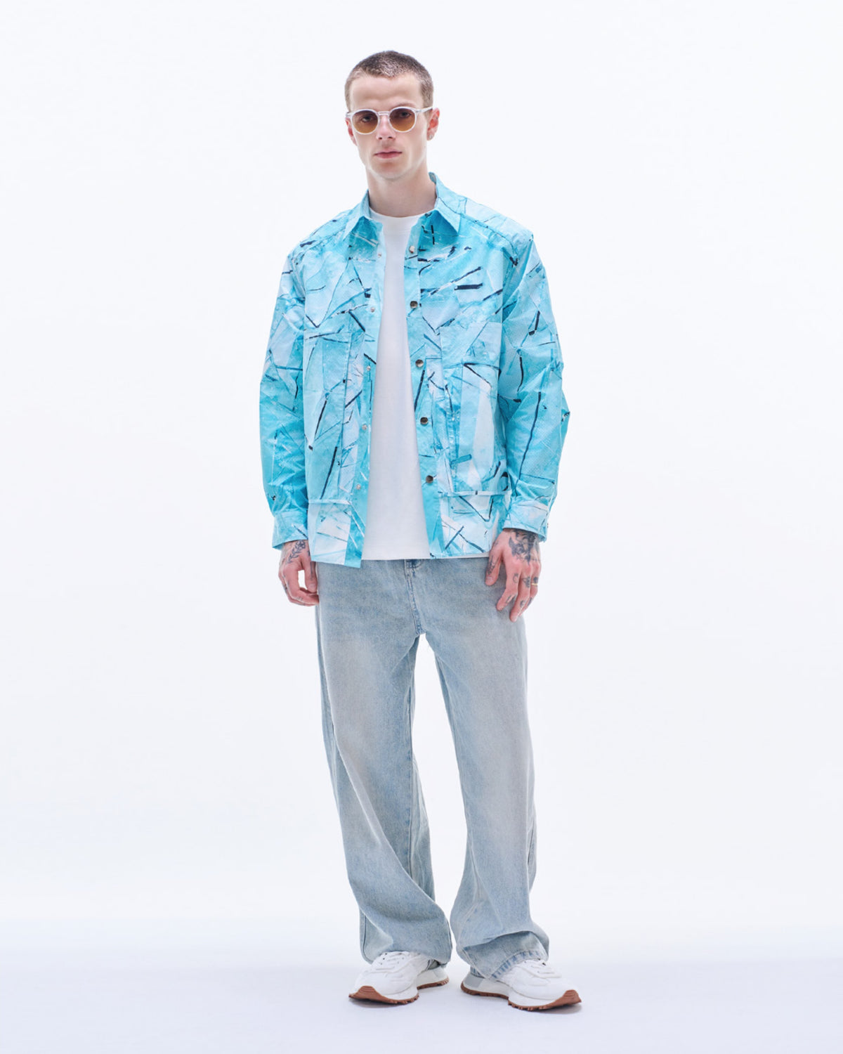 HARRISON WONG / Shirt Jacket With Glass Digital Print