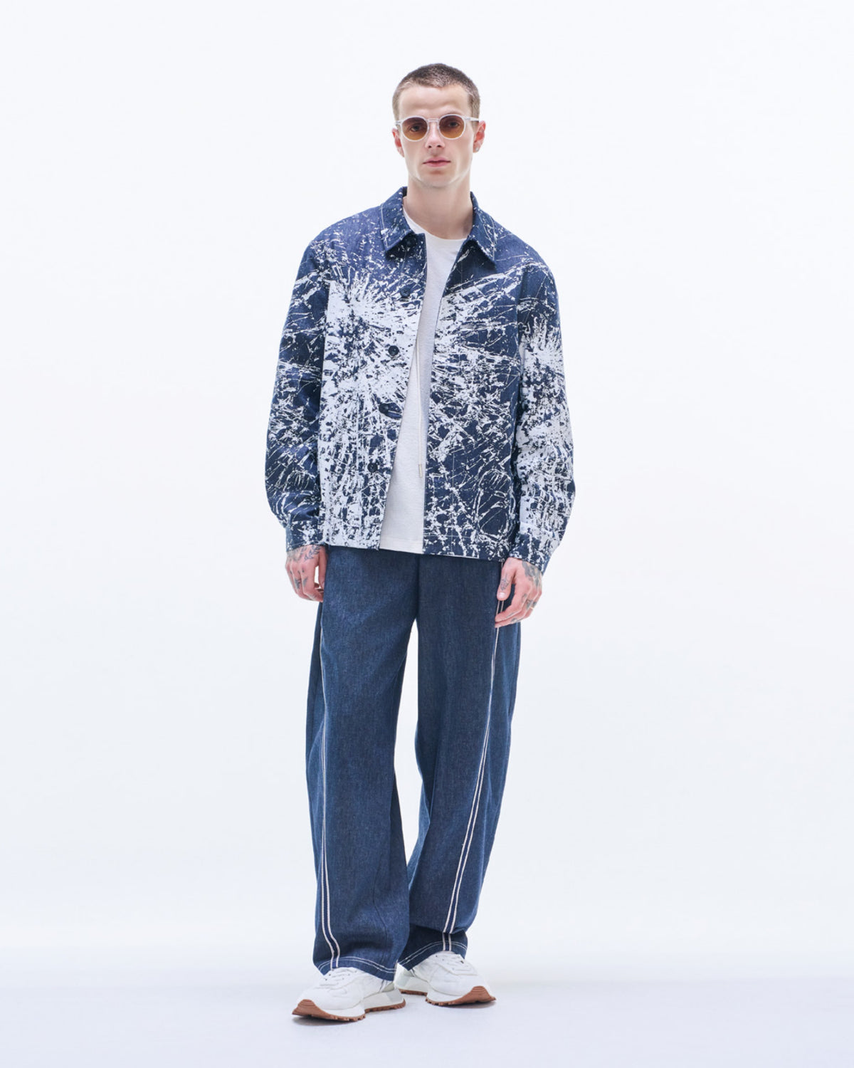 HARRISON WONG / Cotton Linen Jacket With Broken Glass Print