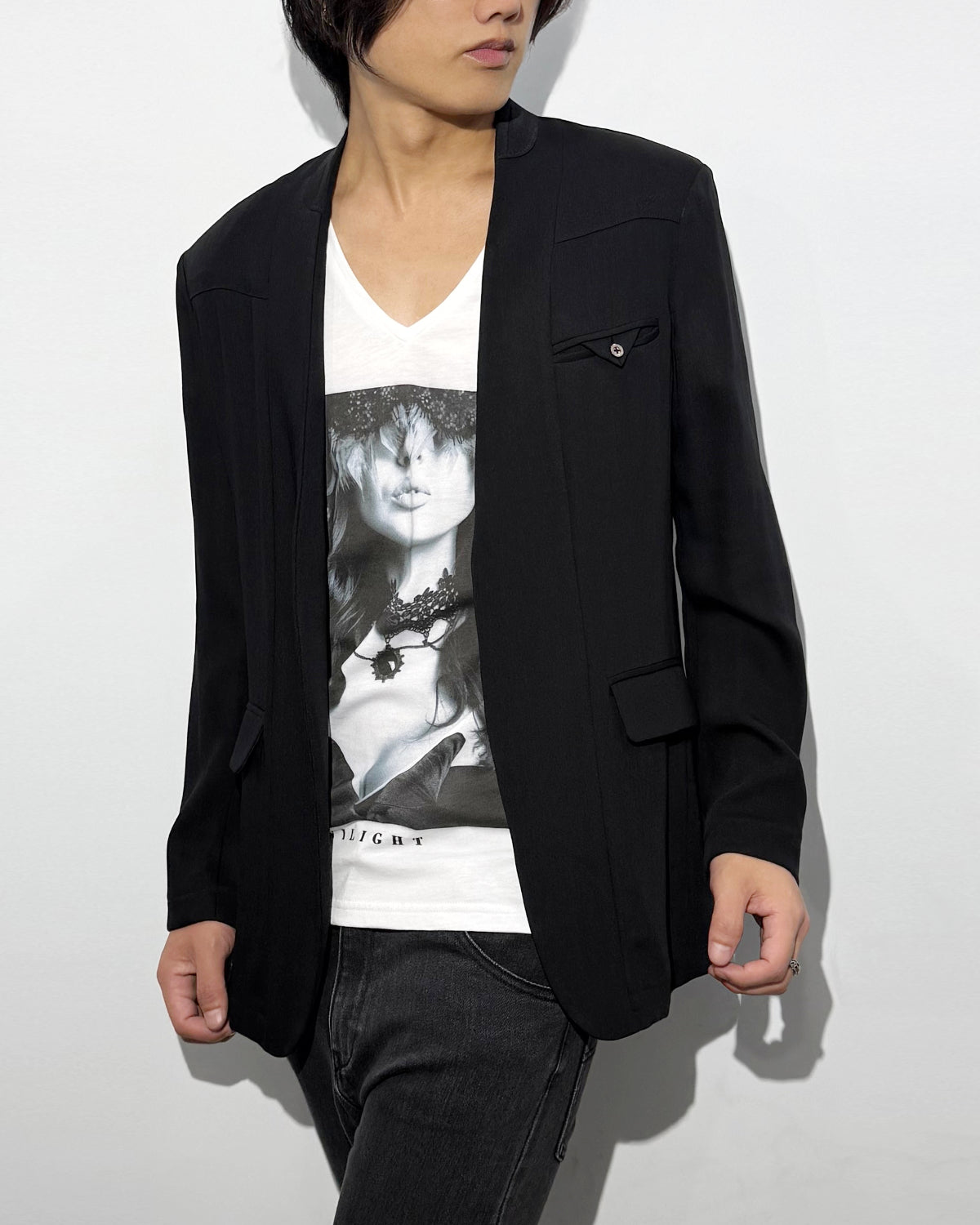 HARRISON WONG / No Collar Wool Blazer