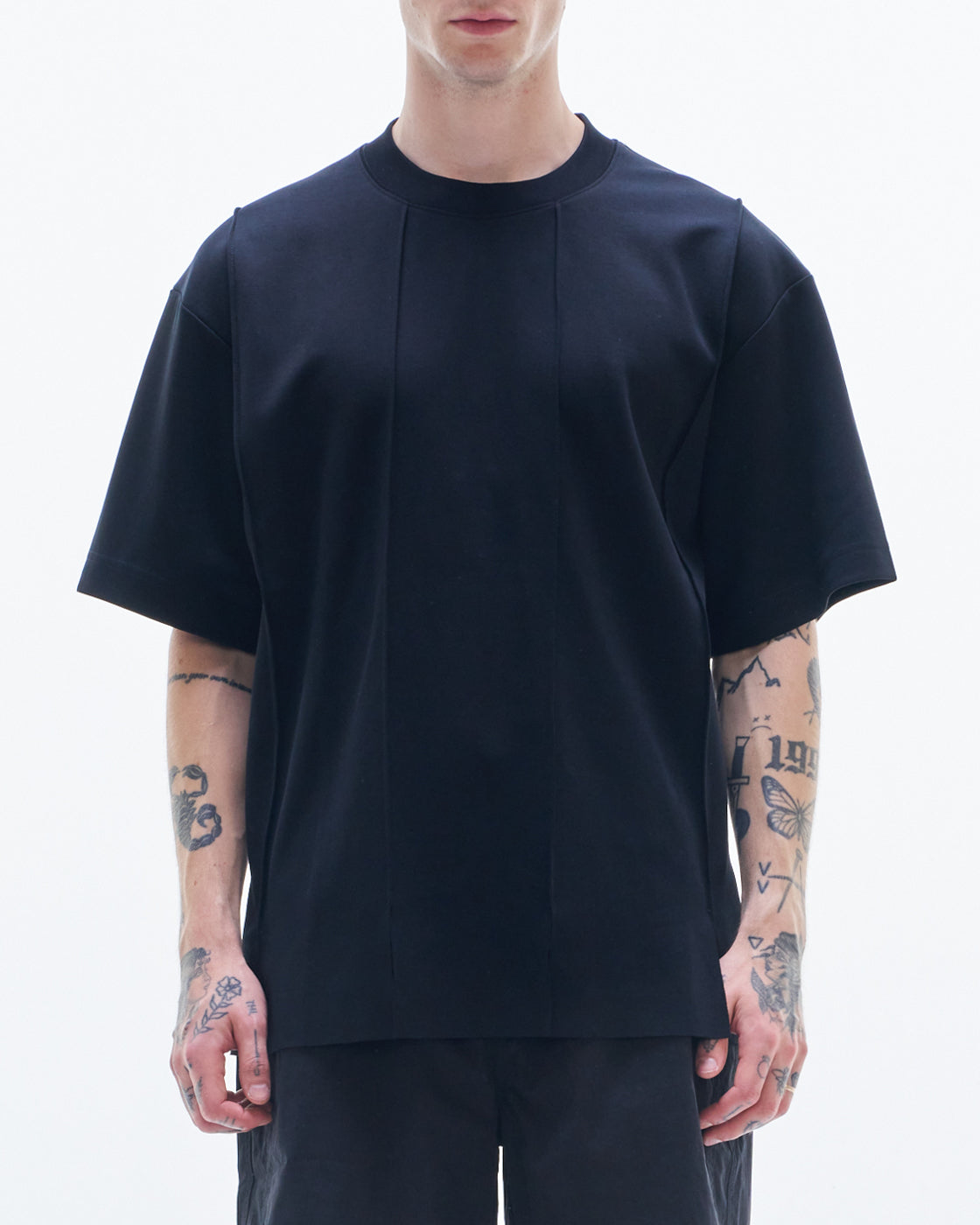HARRISON WONG | Tee With Strip Cut & Slits - Black – HARAJUKU VILLAGE