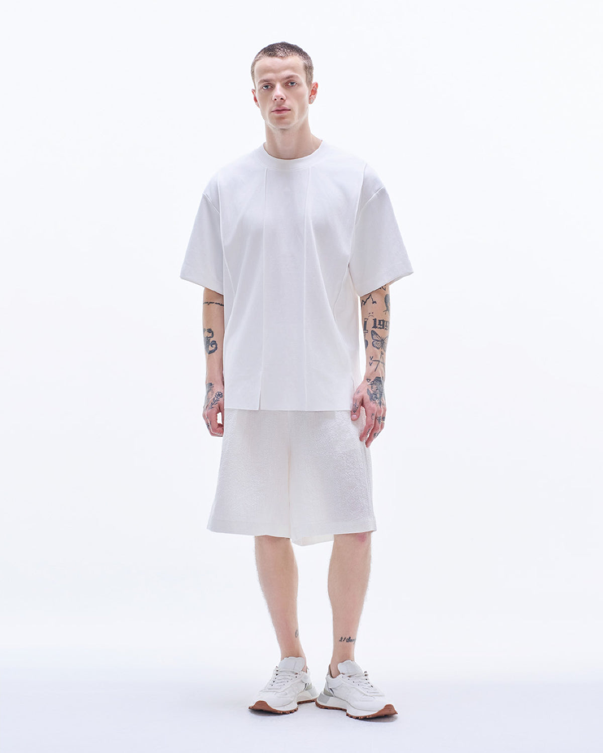HARRISON WONG / Tee With Strip Cut & Slits - White