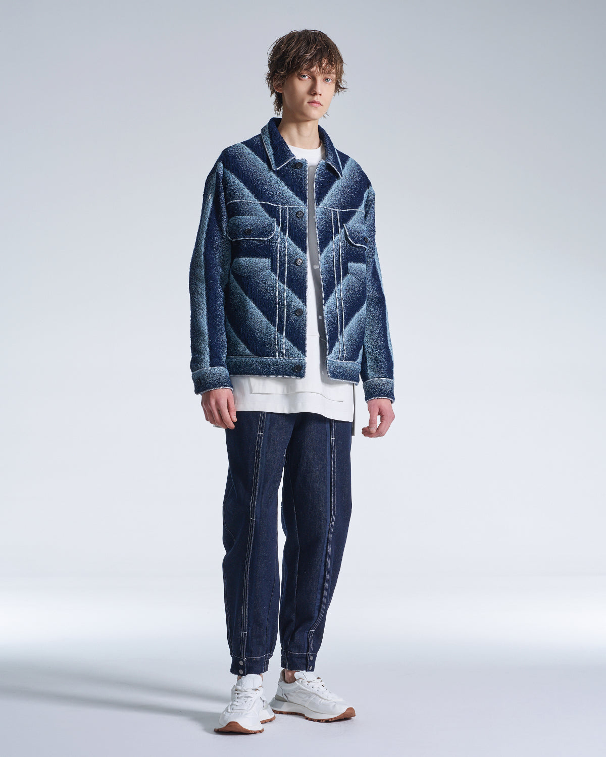 HARRISON WONG / Wide Leg Cotton Pants With Big Back Pockets