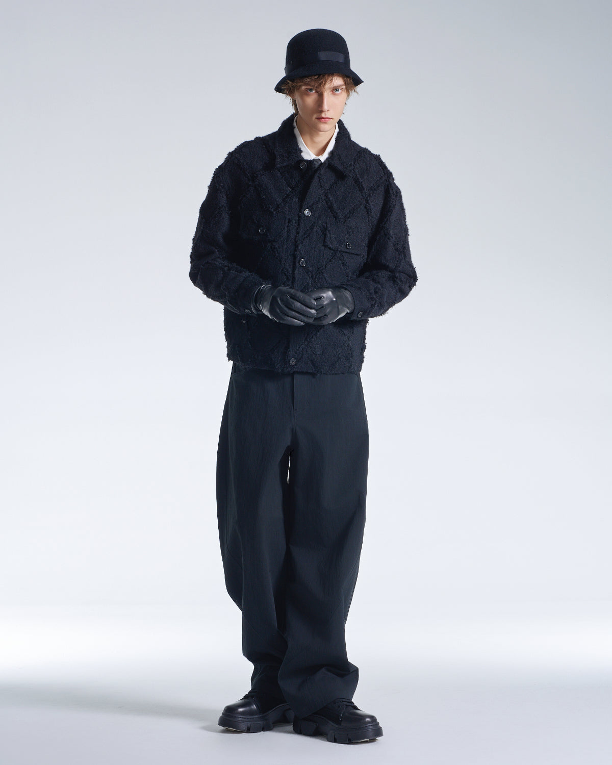 HARRISON WONG / Ripped Diamond Pattern Jacket