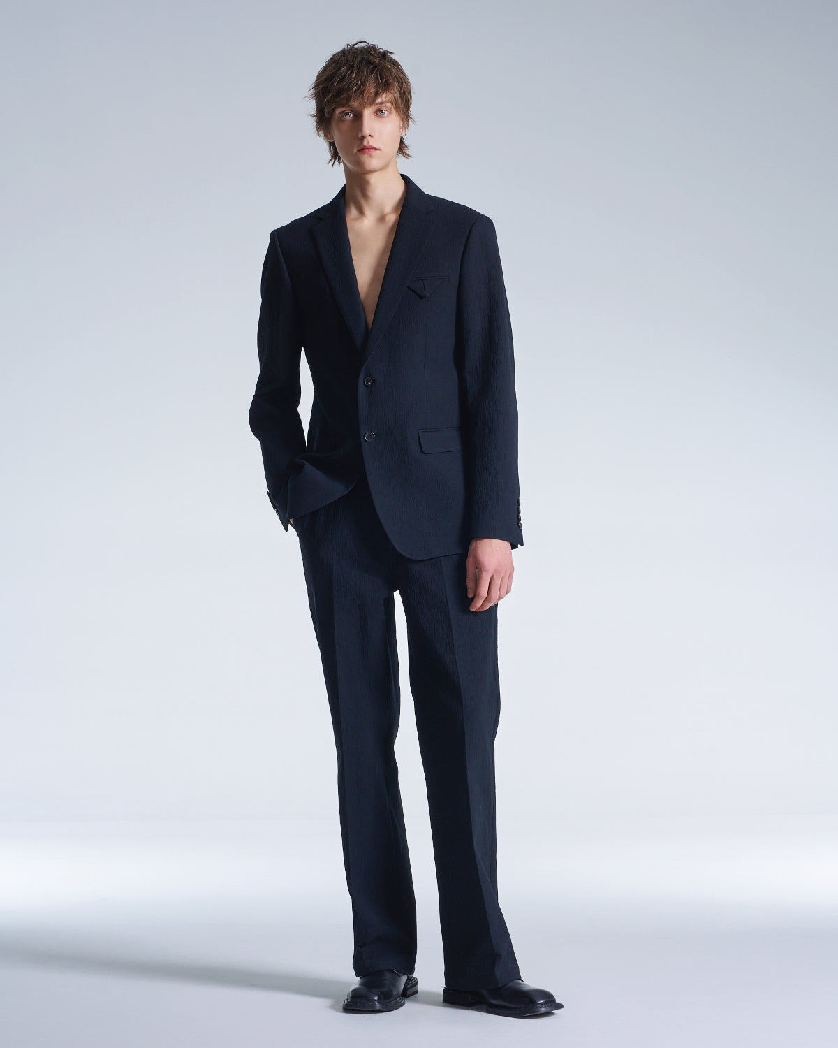 HARRISON WONG / Crepe Cotton Standard Fit Blazer - Black