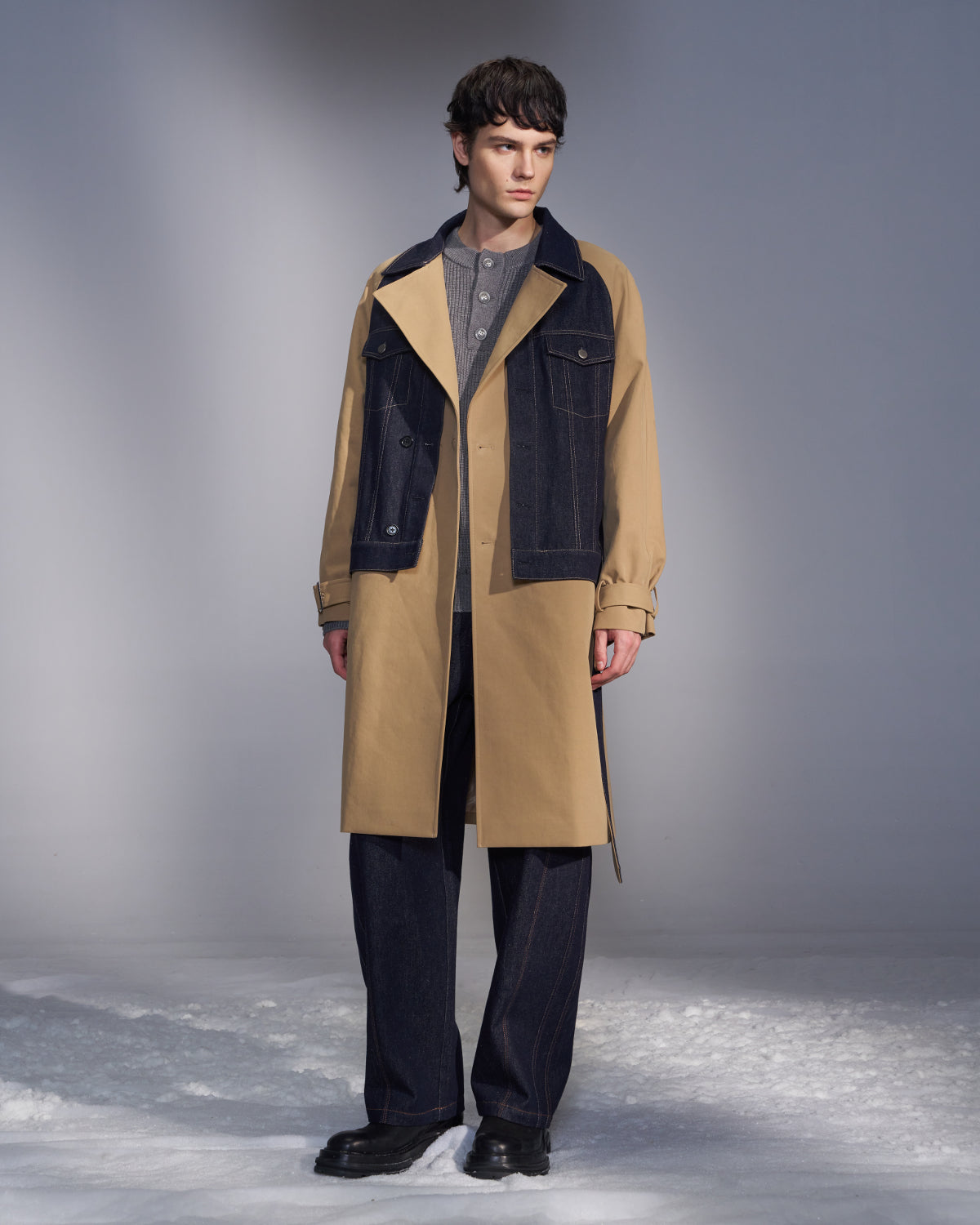 HARRISON WONG / Deconstructed Trench Coat With Denim