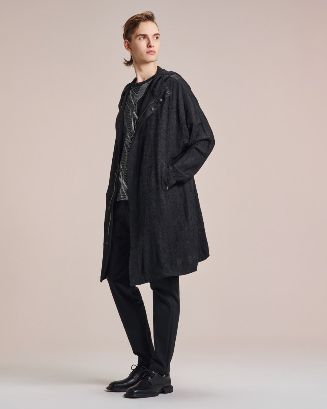 HARRISON WONG / Crepe Acetate Hood Coat