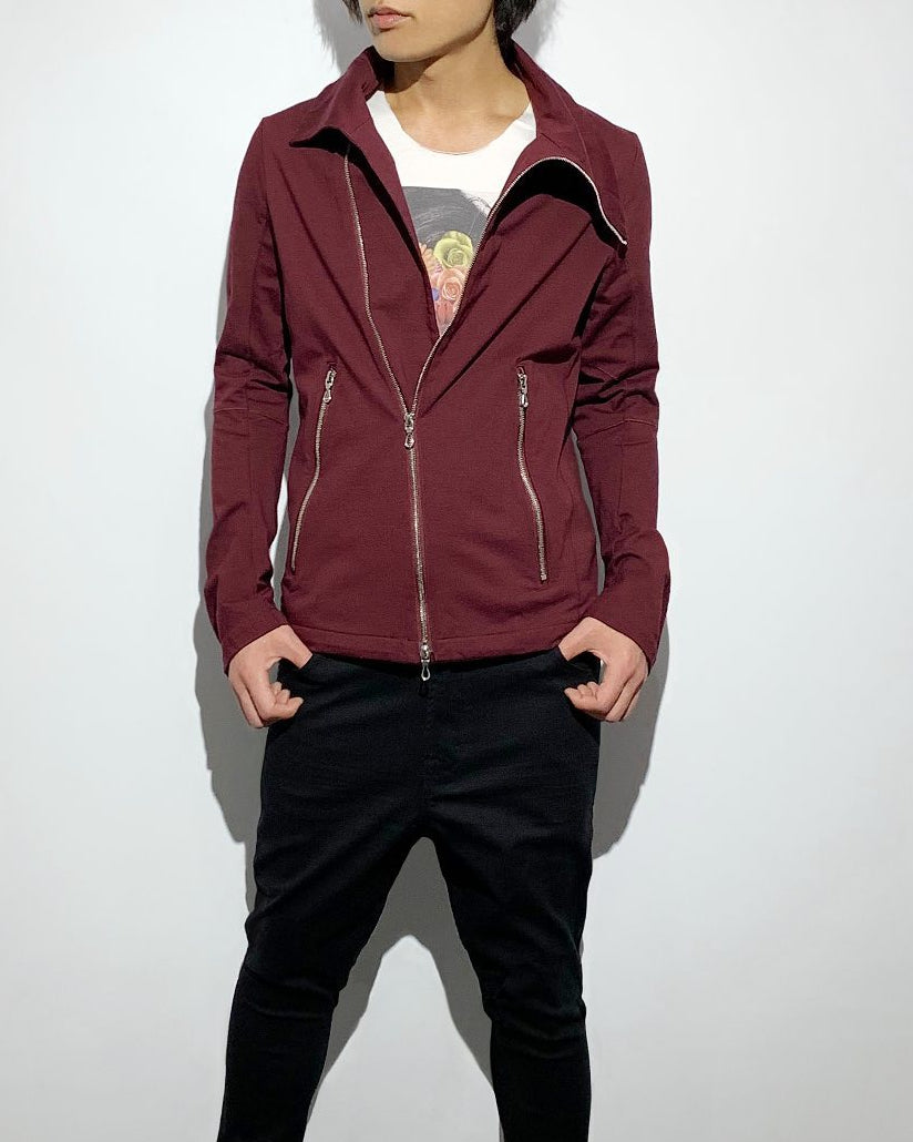 gène par YUKIO MISHIBA / Pleating Jersey Blouson - Burgundy