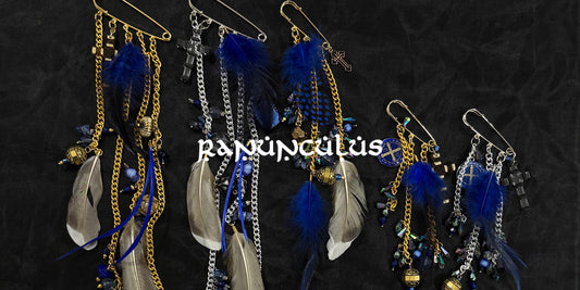 Ranunculus "Blue Night" Brooch