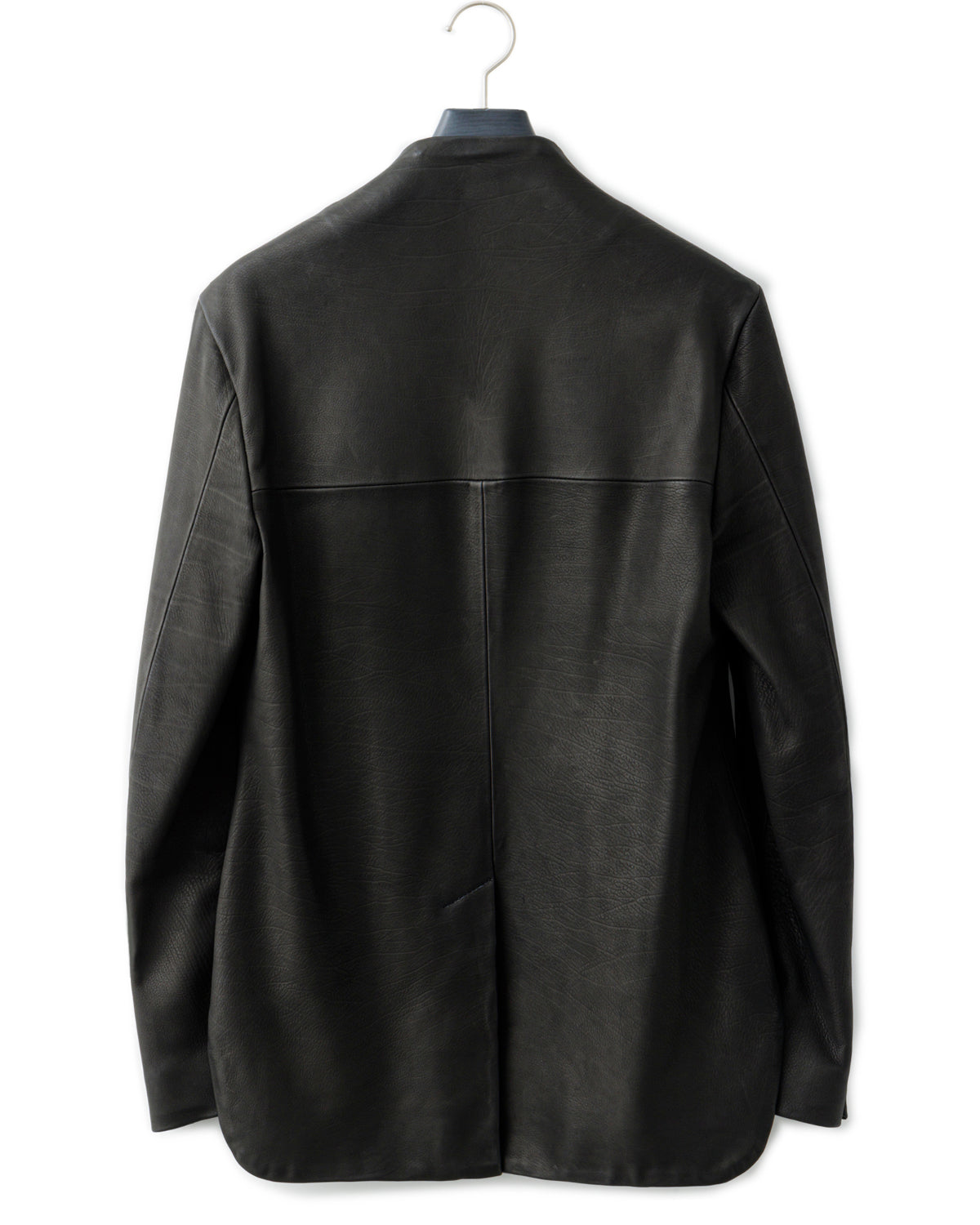 Bennu / Japanese Calf Leather Lapelless Jacket with SV925 Button
