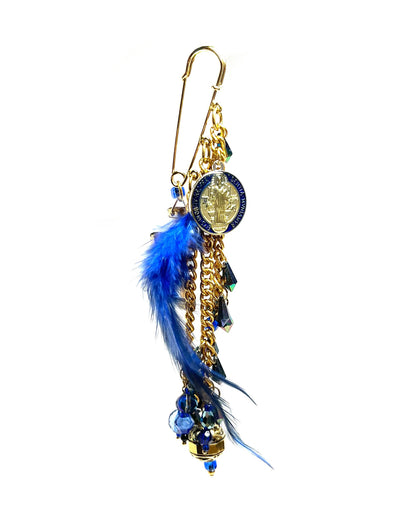 Ranunculus / "Blue Night" Brooch - Cross Ⅰ