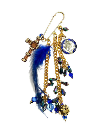 Ranunculus / "Blue Night" Brooch - Cross Ⅰ