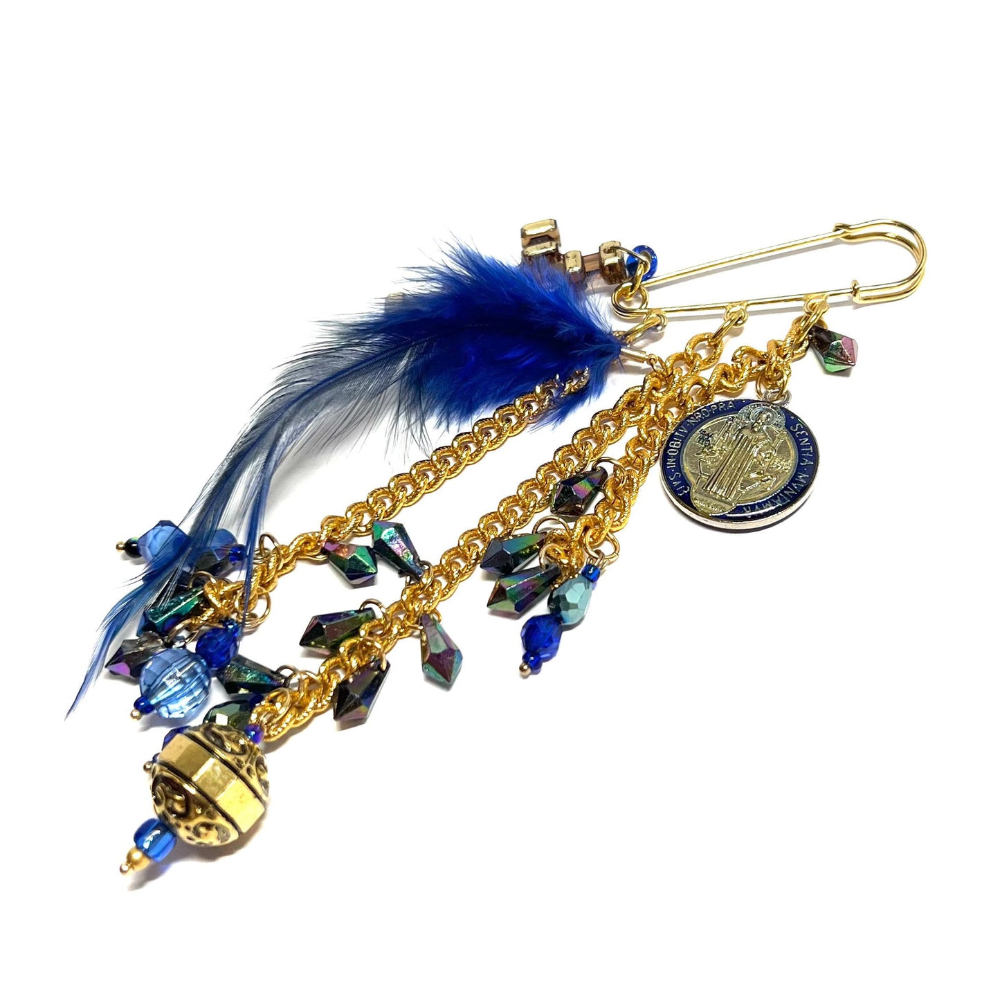 Ranunculus / "Blue Night" Brooch - Cross Ⅰ