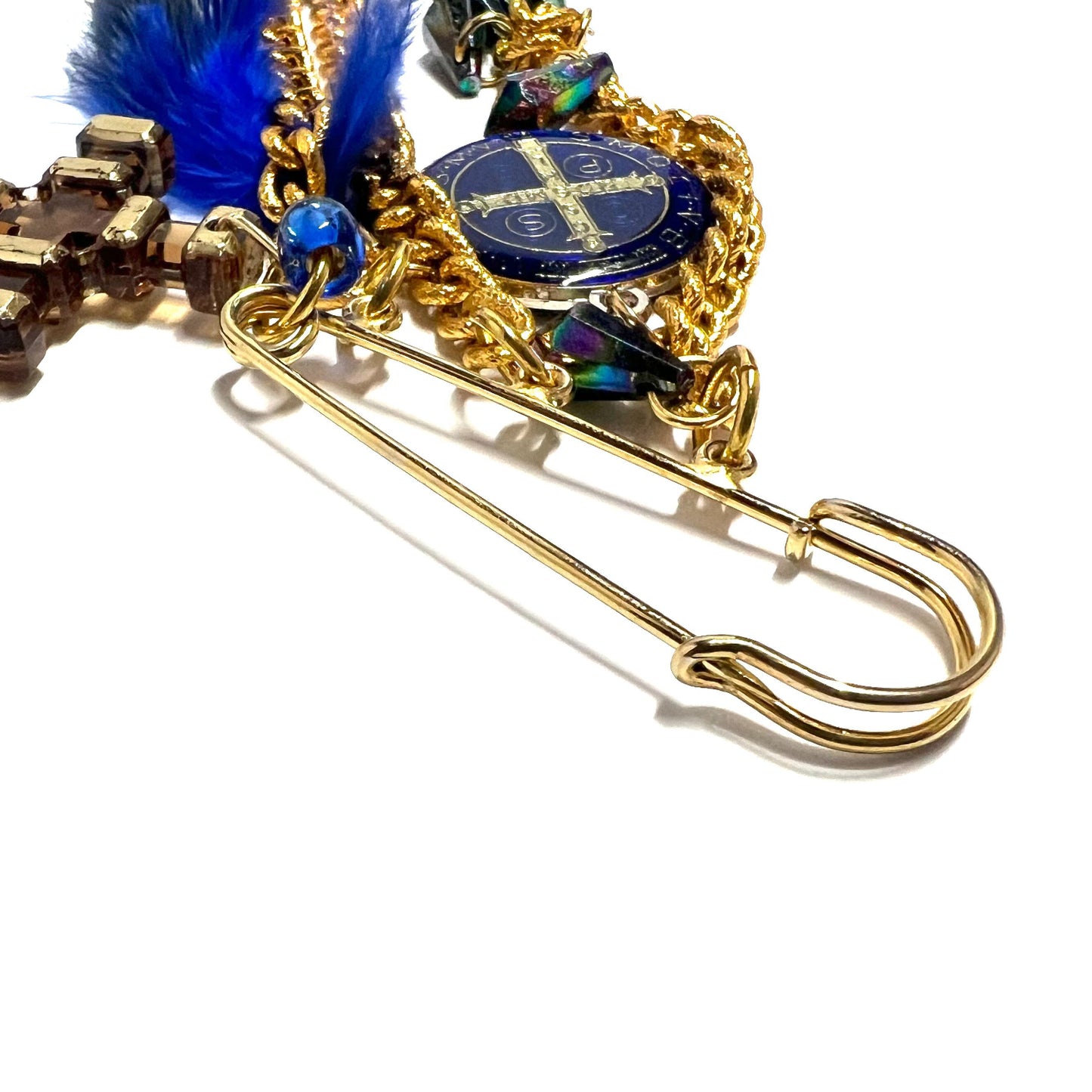 Ranunculus / "Blue Night" Brooch - Cross Ⅰ