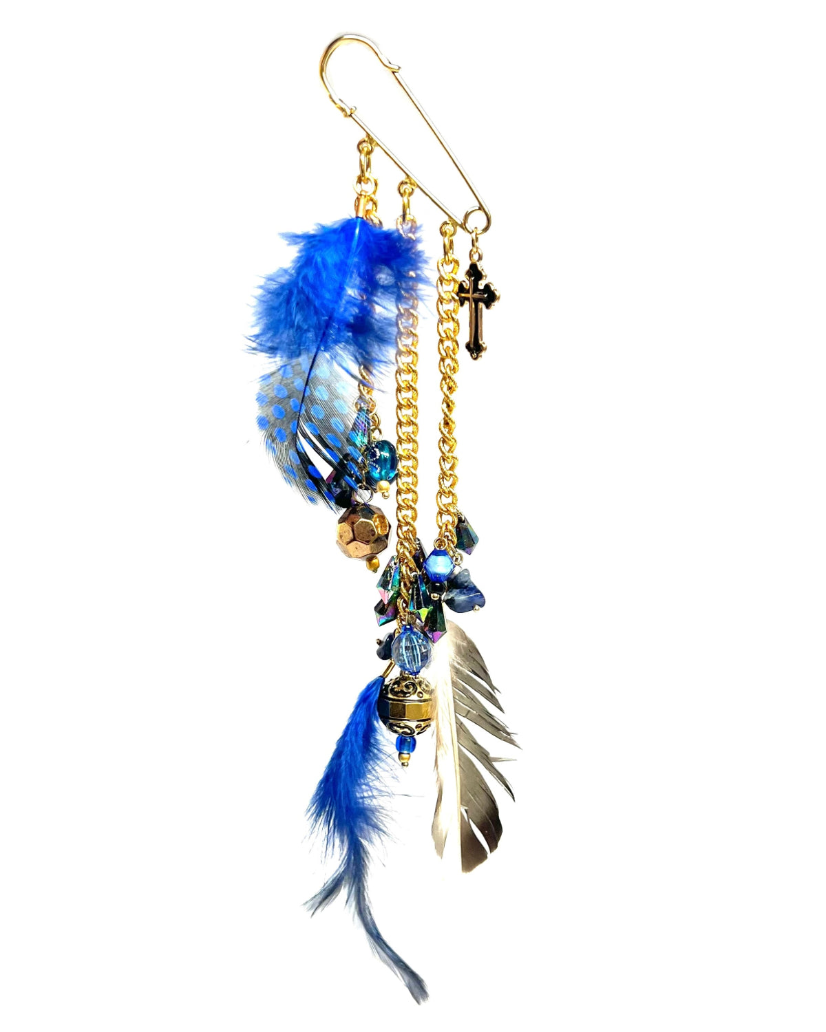 Ranunculus / "Blue Night" Brooch - Feather Ⅲ