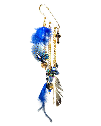 Ranunculus / "Blue Night" Brooch - Feather Ⅲ