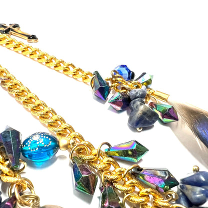 Ranunculus / "Blue Night" Brooch - Feather Ⅲ