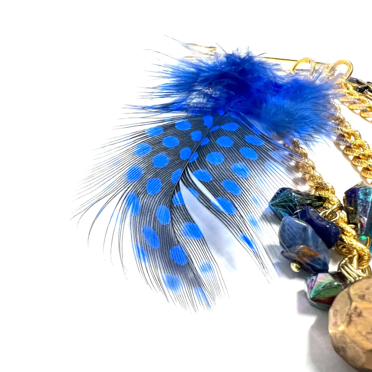 Ranunculus / "Blue Night" Brooch - Feather Ⅲ