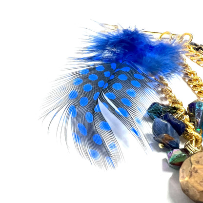 Ranunculus / "Blue Night" Brooch - Feather Ⅲ