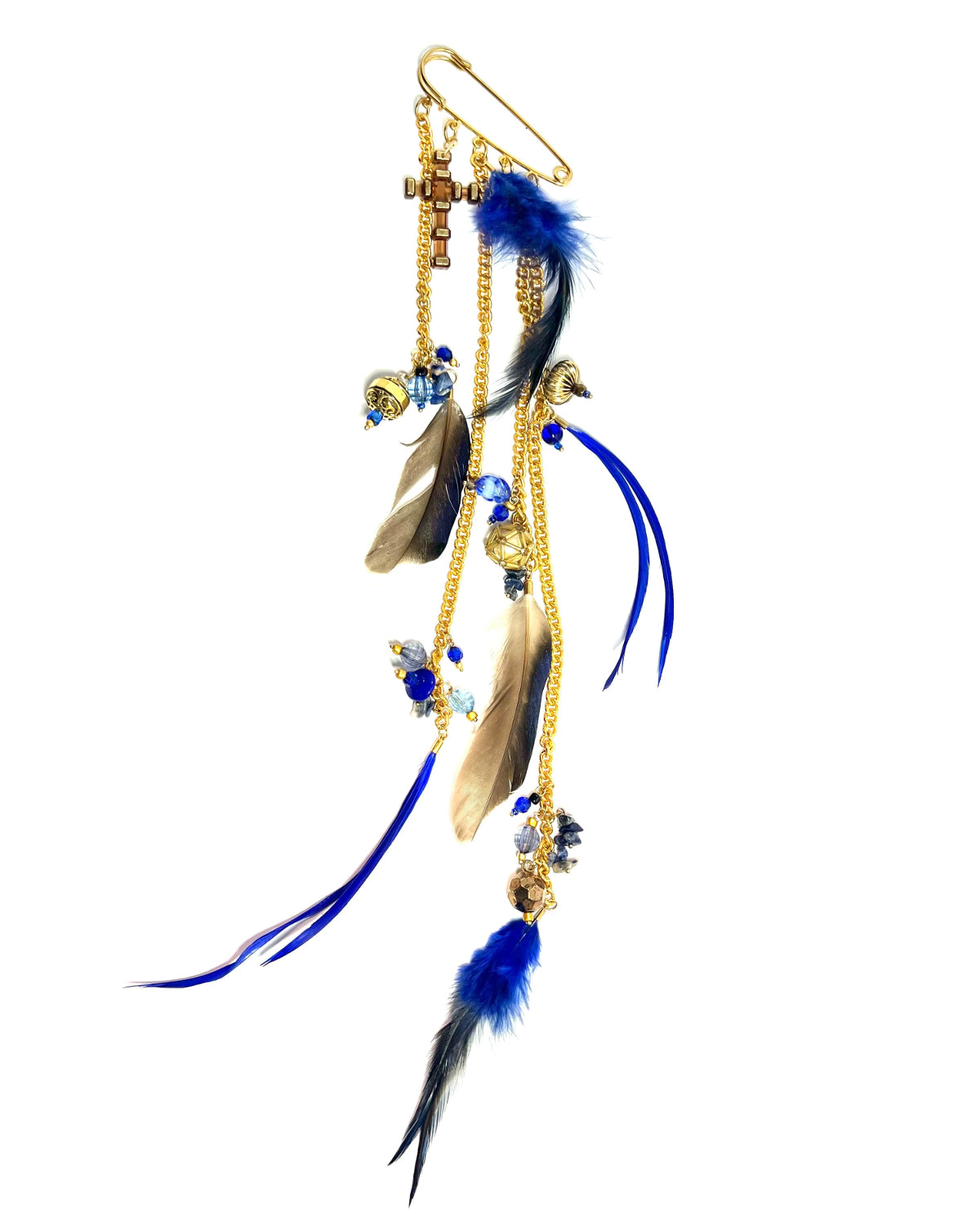 Ranunculus / "Blue Night" Brooch - Feather Ⅰ