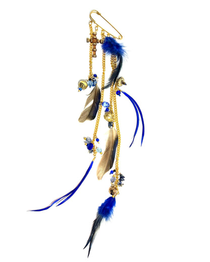 Ranunculus / "Blue Night" Brooch - Feather Ⅰ
