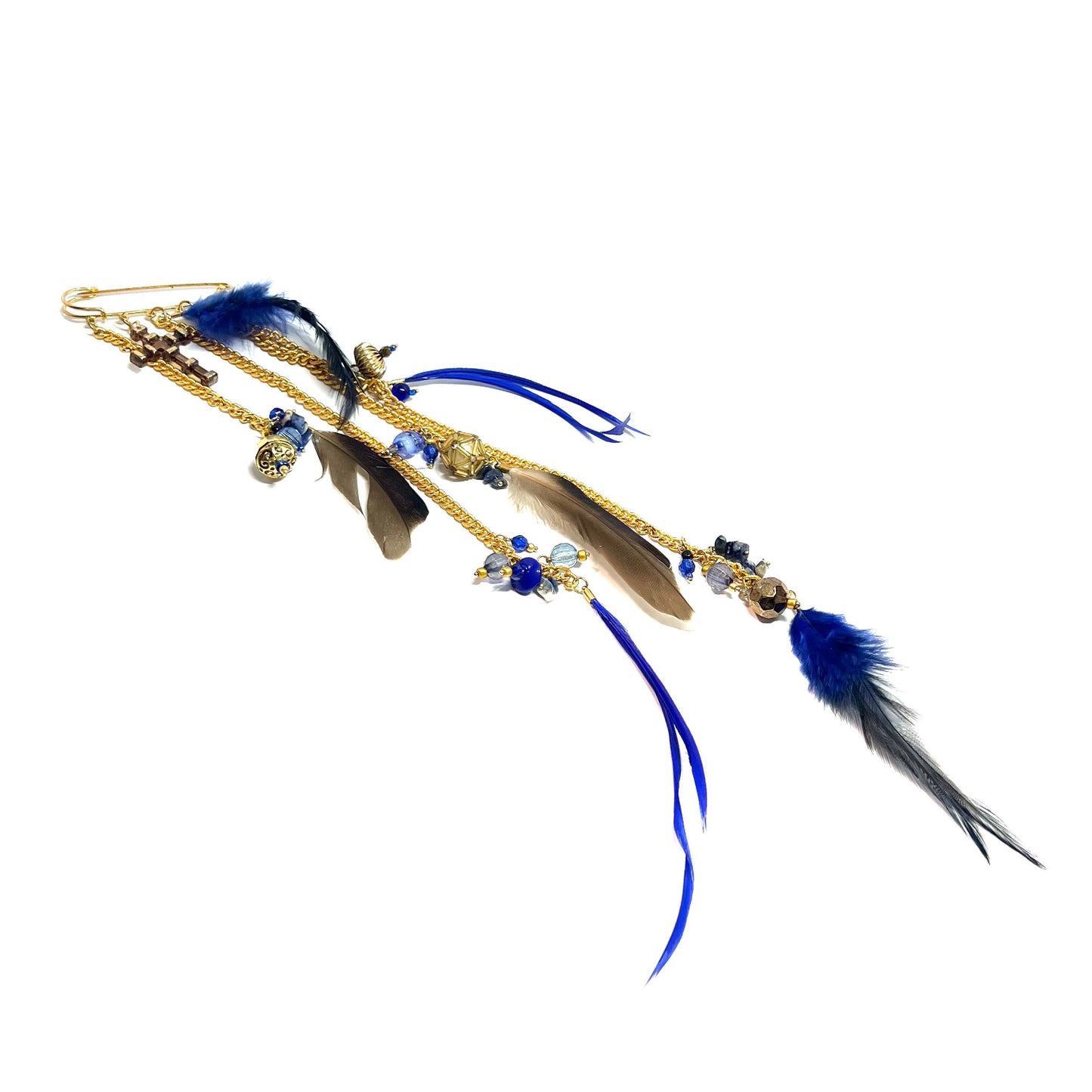 Ranunculus / "Blue Night" Brooch - Feather Ⅰ