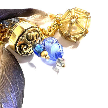 Ranunculus / "Blue Night" Brooch - Feather Ⅰ