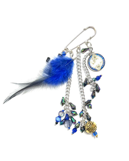 Ranunculus / "Blue Night" Brooch - Cross Ⅱ