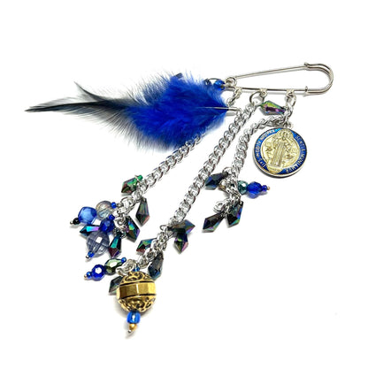 Ranunculus / "Blue Night" Brooch - Cross Ⅱ