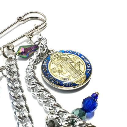 Ranunculus / "Blue Night" Brooch - Cross Ⅱ