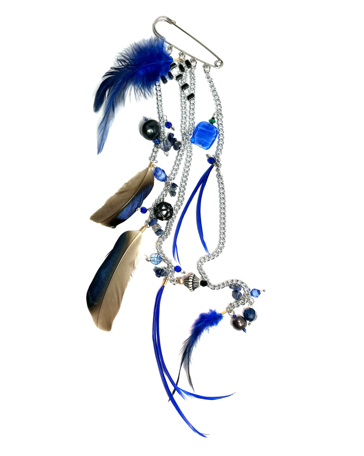Ranunculus / "Blue Night" Brooch - Feather Ⅱ