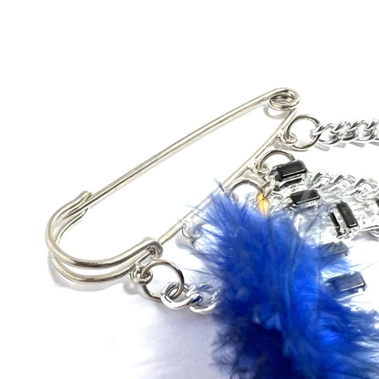 Ranunculus / "Blue Night" Brooch - Feather Ⅱ