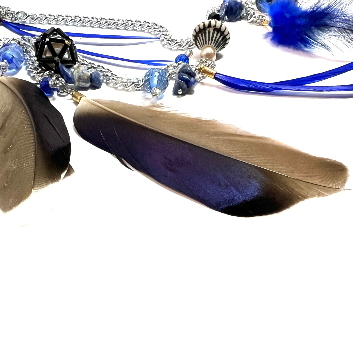 Ranunculus / "Blue Night" Brooch - Feather Ⅱ