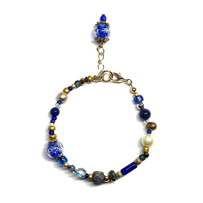 Ranunculus / "Blue Night" Bracelet - 26071