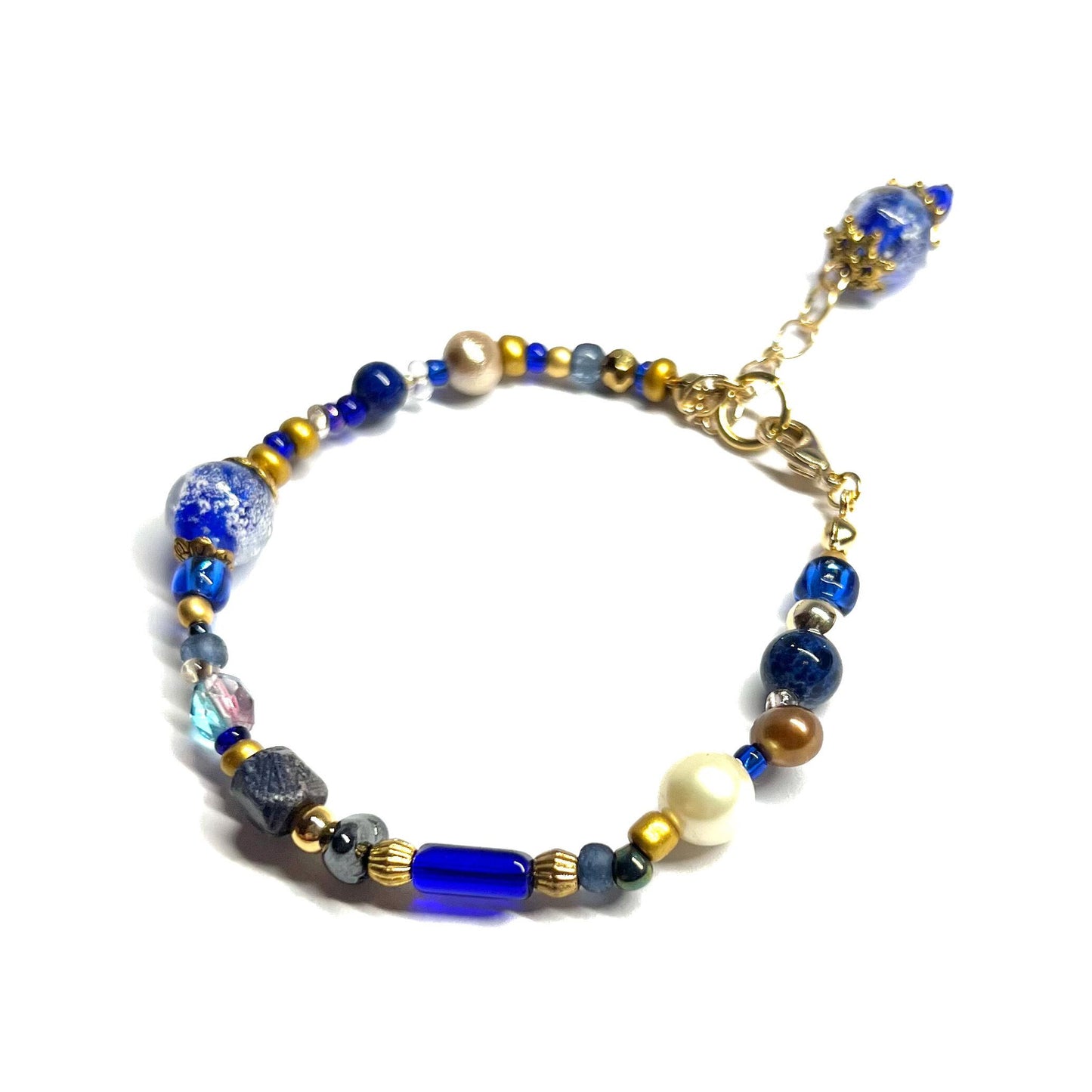 Ranunculus / "Blue Night" Bracelet - 26071