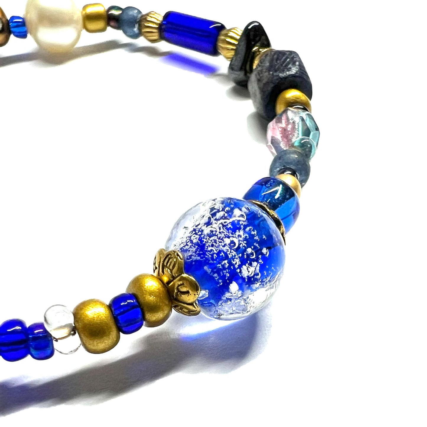 Ranunculus / "Blue Night" Bracelet - 26071