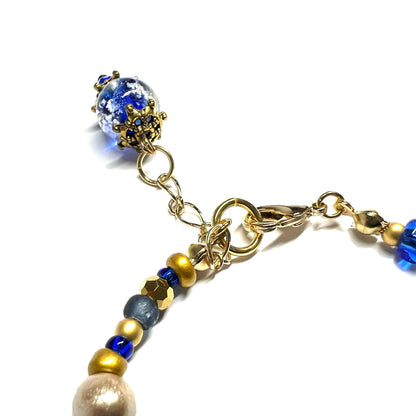 Ranunculus / "Blue Night" Bracelet - 26071