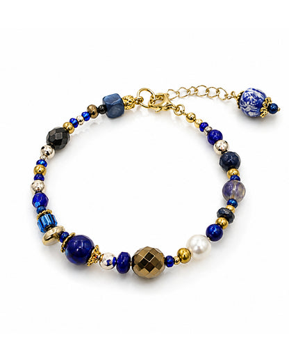 Ranunculus / "Blue Night" Bracelet - 26071