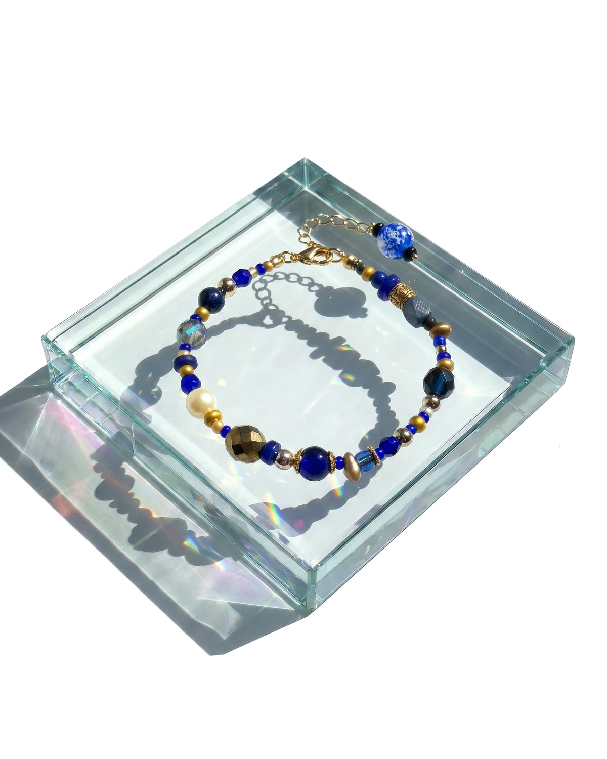 Ranunculus / "Blue Night" Bracelet - 26072