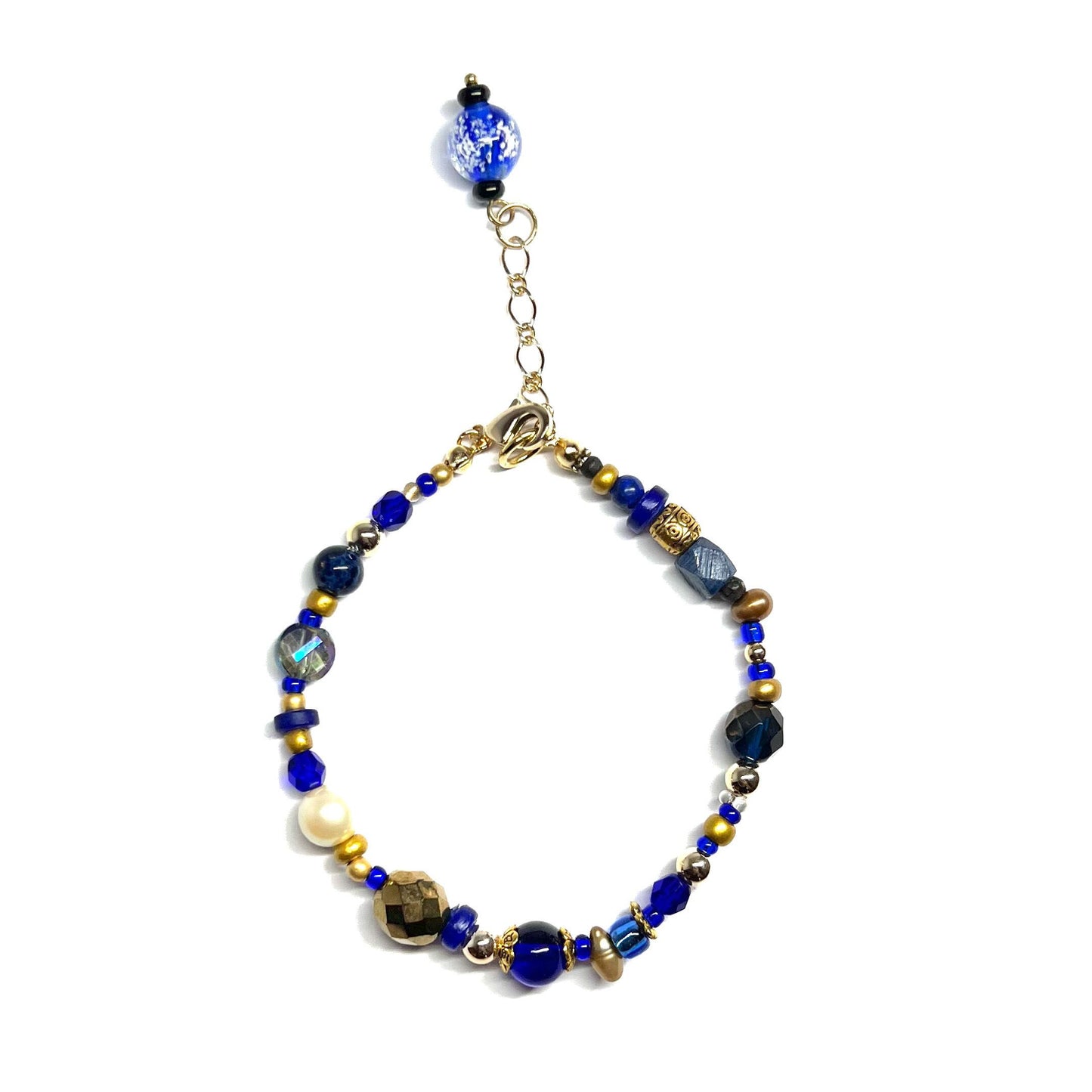 Ranunculus / "Blue Night" Bracelet - 26072